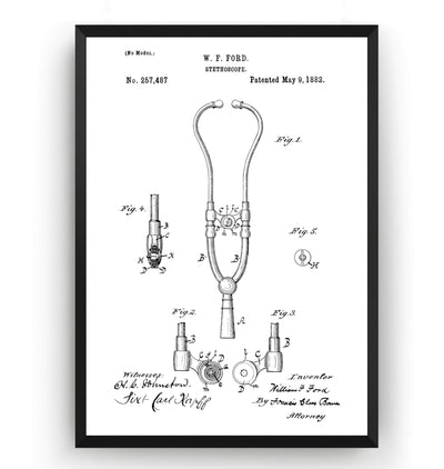 Stethoscope 1882 Patent Print - Magic Posters