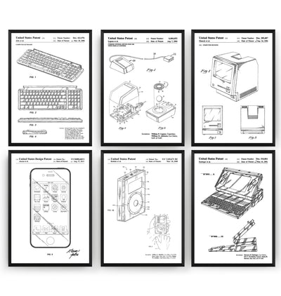 Steve Jobs Invention Set Of 6 Patent Prints - Magic Posters