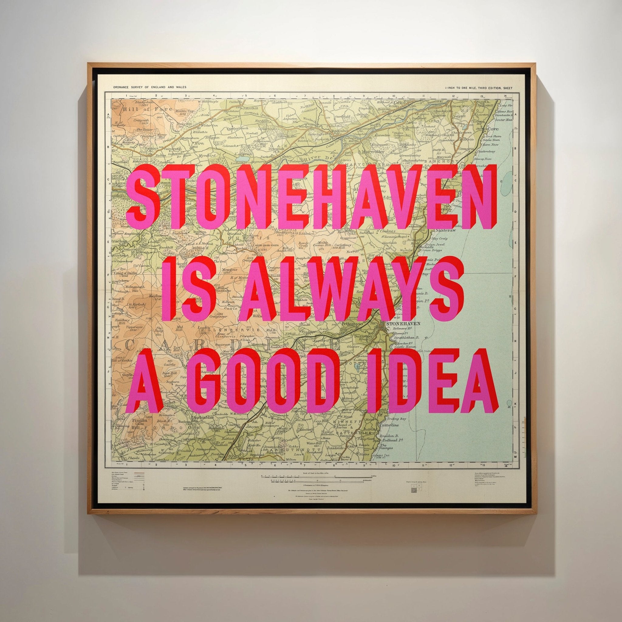 Stonehaven (Scotland) Retro Pop Art Map Print - Magic Posters