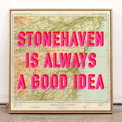 Stonehaven (Scotland) Retro Pop Art Map Print - Magic Posters