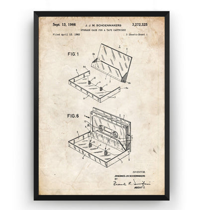 Storage Case For A Tape Cartridge 1966 Patent Print - Magic Posters