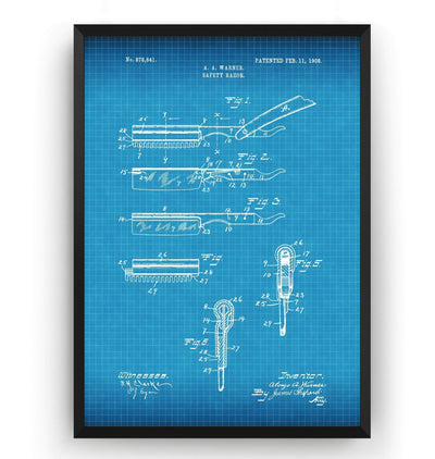 Straight Edge Razor Patent Print - Magic Posters