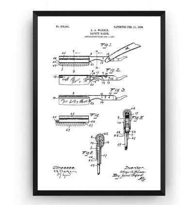 Straight Edge Razor Patent Print - Magic Posters