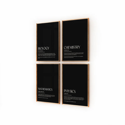 Student Bedroom Decor Set Of 4 Definition Prints - Magic Posters