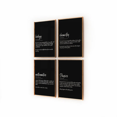Student Bedroom Decor Set Of 4 Definition Prints - Magic Posters