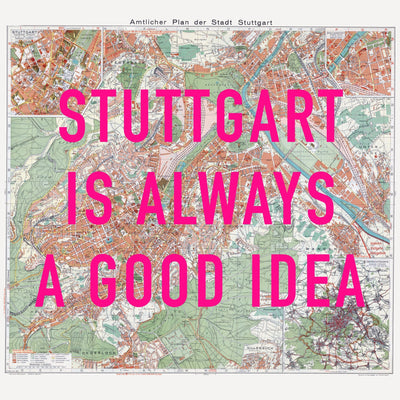 Stuttgart Retro Pop Art Map Print (square) - Magic Posters