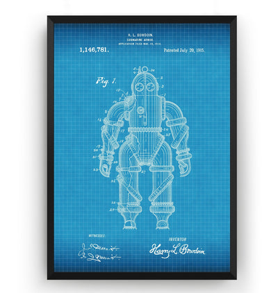 Submarine Armour 1915 Patent Print - Magic Posters