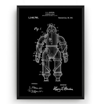 Submarine Armour 1915 Patent Print - Magic Posters