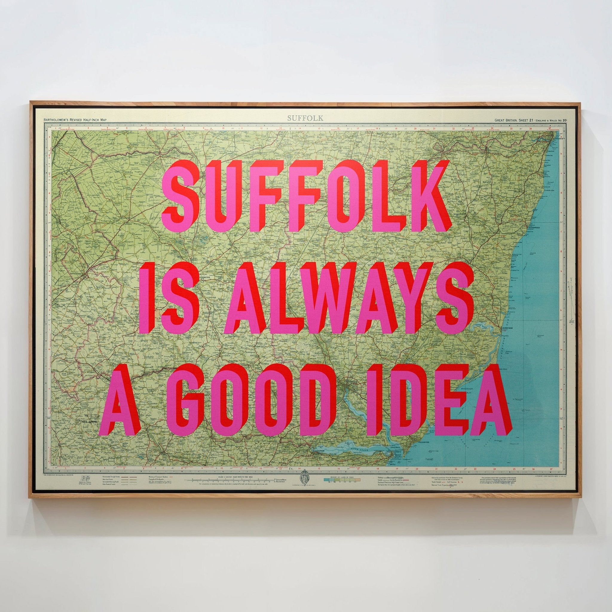 Suffolk Retro Pop Art Map Print - Magic Posters