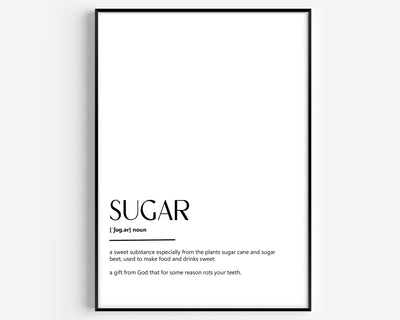 Sugar Definition Print - Magic Posters
