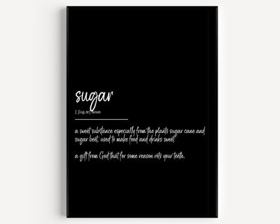 Sugar Definition Print - Magic Posters