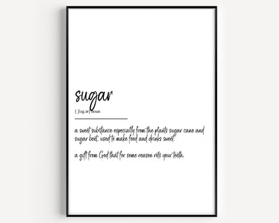 Sugar Definition Print - Magic Posters