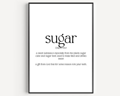 Sugar Definition Print - Magic Posters