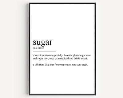 Sugar Definition Print - Magic Posters