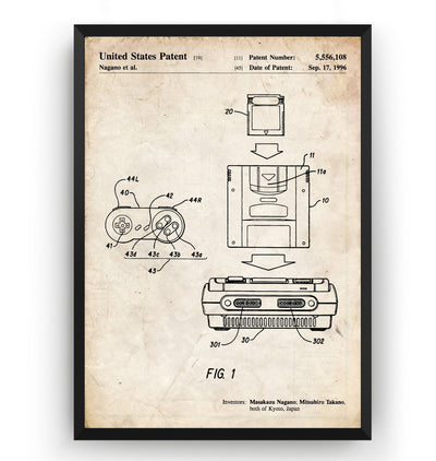 Super Game Boy 1996 Patent Print - Magic Posters