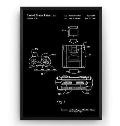 Super Game Boy 1996 Patent Print - Magic Posters