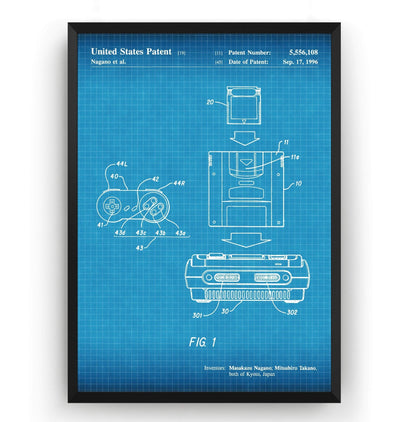 Super Game Boy 1996 Patent Print - Magic Posters