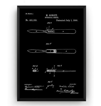Surgical Knife 1890 Patent Print - Magic Posters