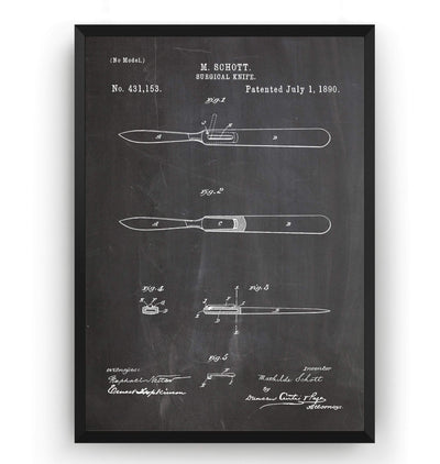 Surgical Knife 1890 Patent Print - Magic Posters