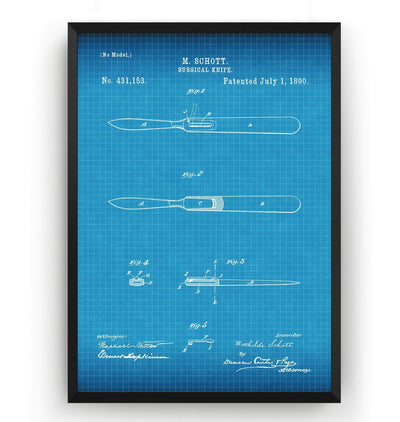 Surgical Knife 1890 Patent Print - Magic Posters