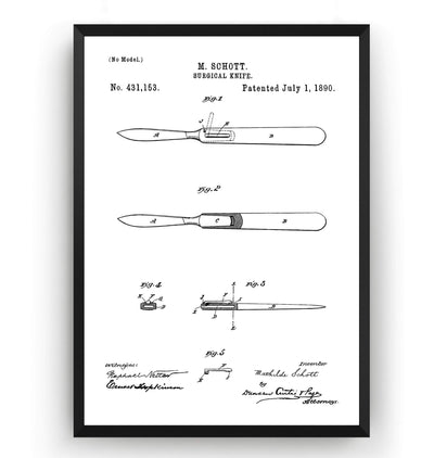 Surgical Knife 1890 Patent Print - Magic Posters