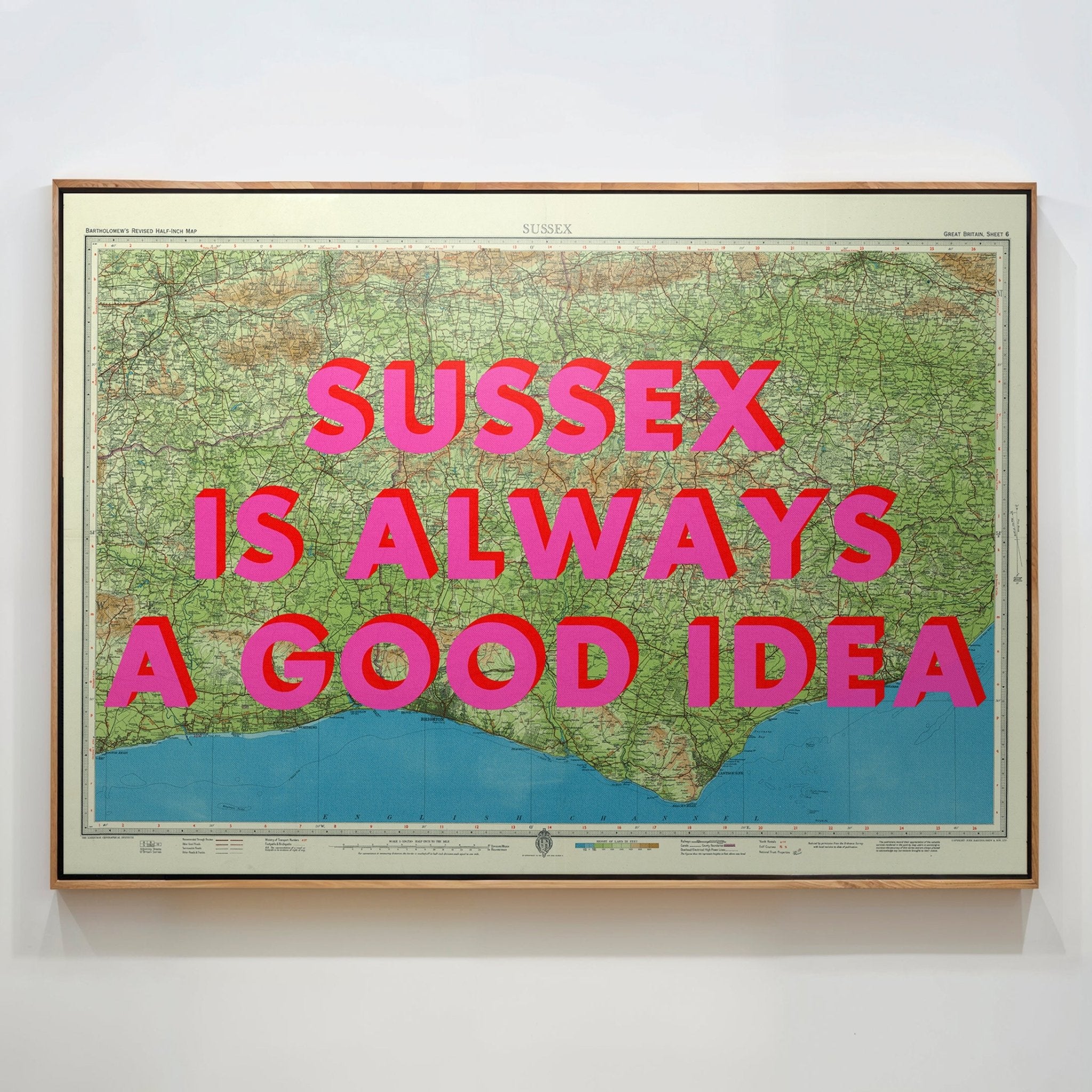 Sussex Retro Pop Art Map Print - Magic Posters