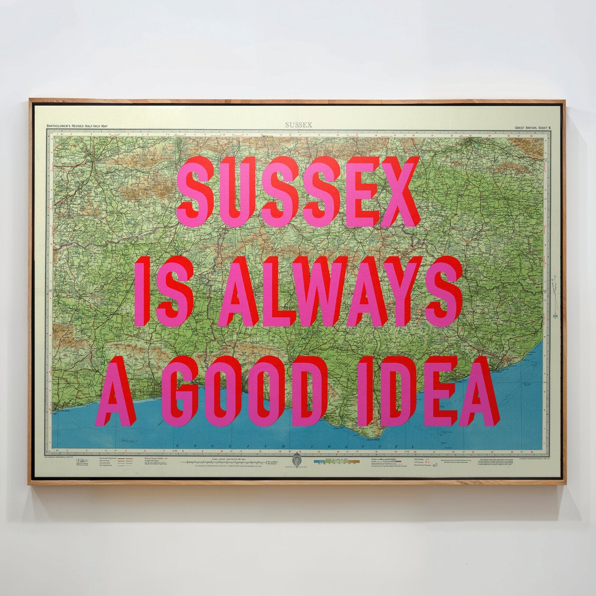 Sussex Retro Pop Art Map Print - Magic Posters