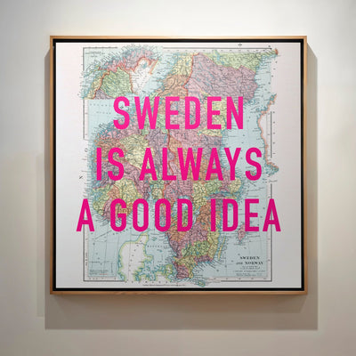 Sweden Retro Pop Art Map Print - Magic Posters