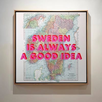 Sweden Retro Pop Art Map Print - Magic Posters