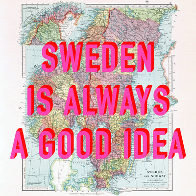 Sweden Retro Pop Art Map Print
