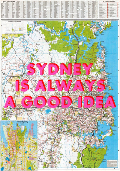 Sydney Retro Pop Art Map Print (Portrait v2)