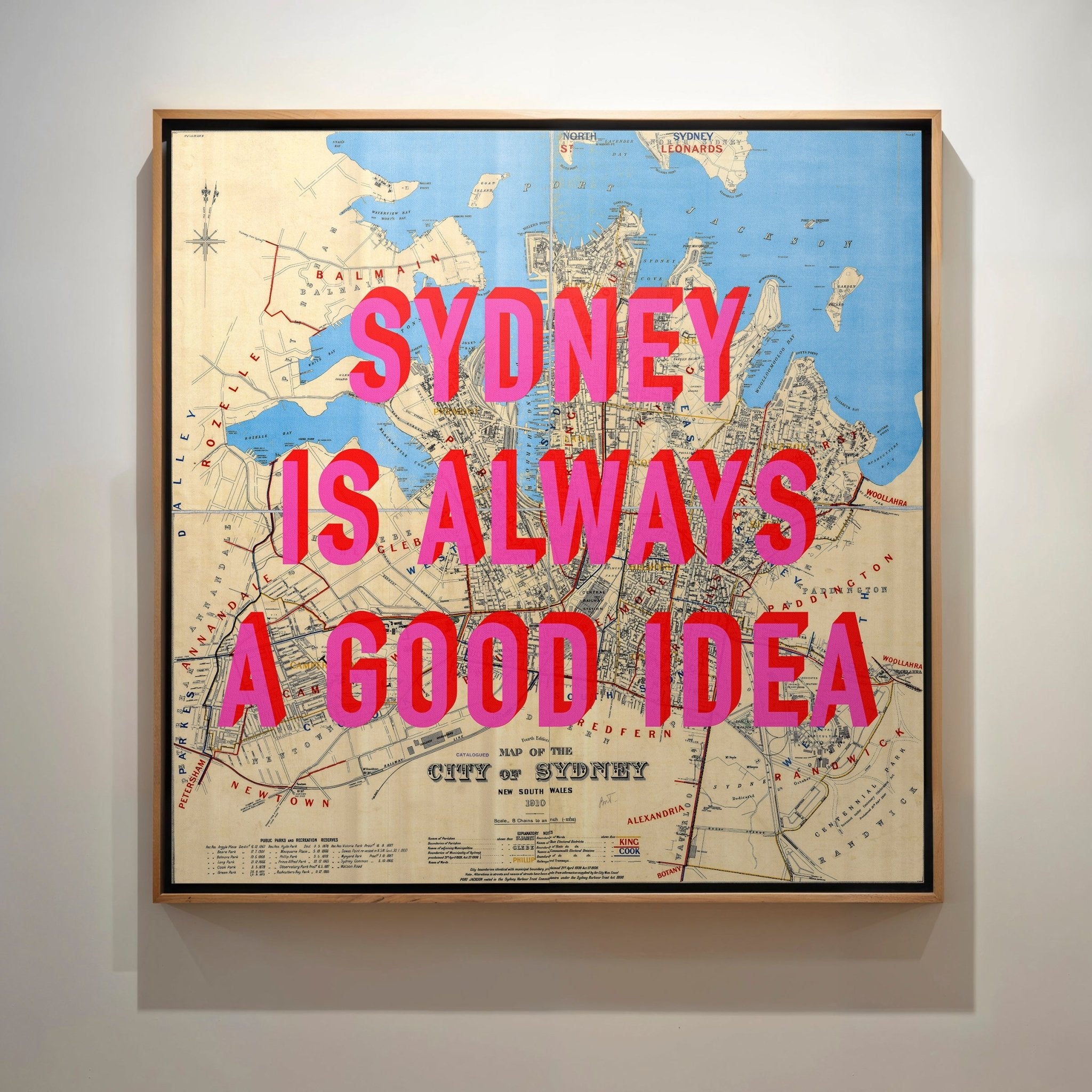 Sydney Retro Pop Art Map Print (Square) - Magic Posters