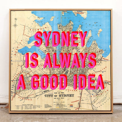 Sydney Retro Pop Art Map Print (Square) - Magic Posters