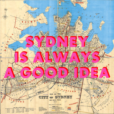 Sydney Retro Pop Art Map Print (Square)