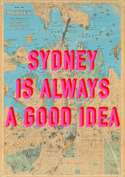 Sydney Retro Pop Art Map Print