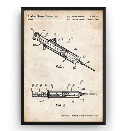 Syringe 1995 Patent Print - Magic Posters