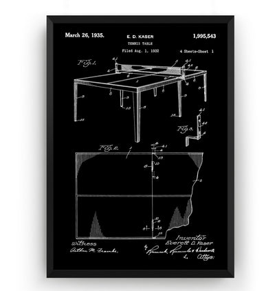 Table Tennis 1935 Patent Print - Magic Posters