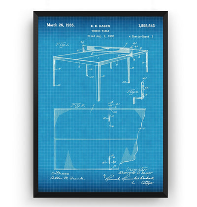 Table Tennis 1935 Patent Print - Magic Posters