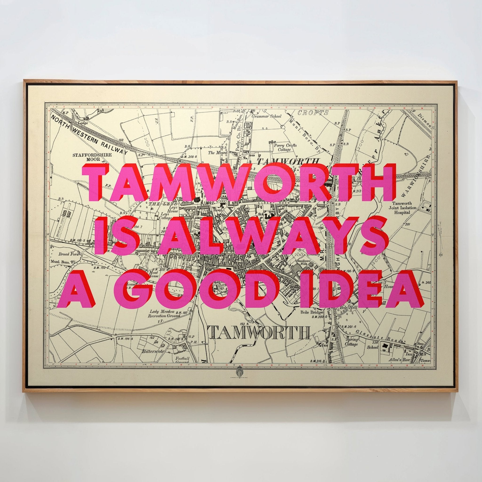 Tamworth Retro Pop Art Map Print - Magic Posters