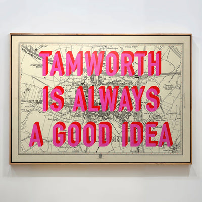 Tamworth Retro Pop Art Map Print - Magic Posters