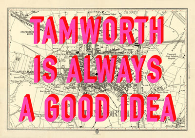 Tamworth Retro Pop Art Map Print