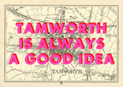 Tamworth Retro Pop Art Map Print
