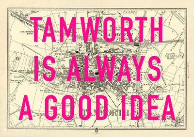 Tamworth Retro Pop Art Map Print