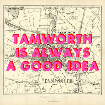 Tamworth Retro Pop Art Map Print