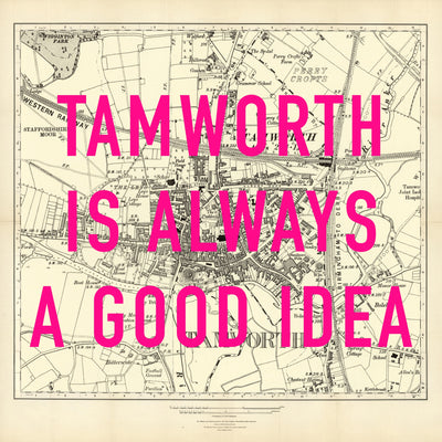 Tamworth Retro Pop Art Map Print