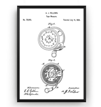 Tape Measure 1868 Patent Print - Magic Posters
