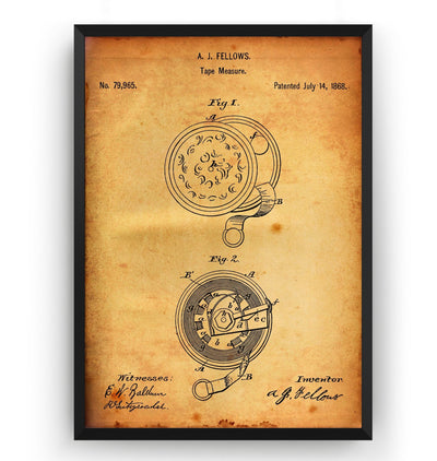 Tape Measure 1868 Patent Print - Magic Posters
