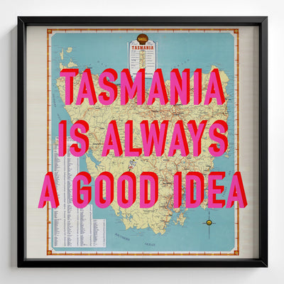 Tasmania Retro Pop Art Map Print (square) - Magic Posters
