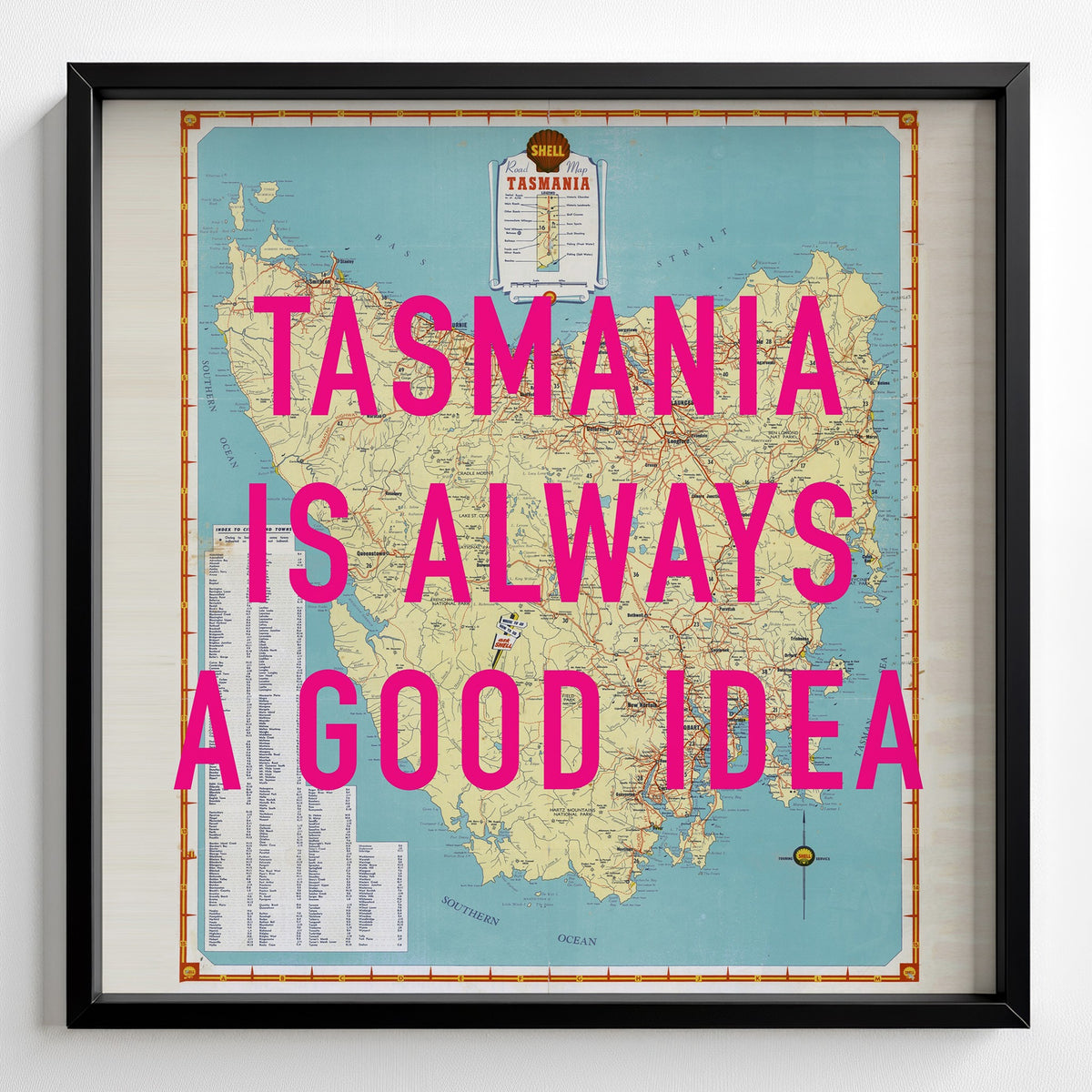 Tasmania Retro Pop Art Map Print (square) - Magic Posters