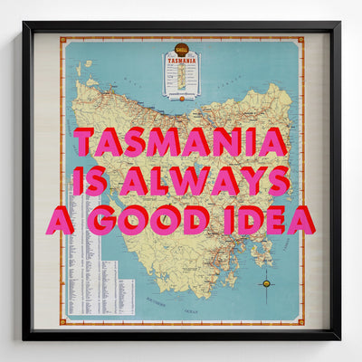 Tasmania Retro Pop Art Map Print (square) - Magic Posters